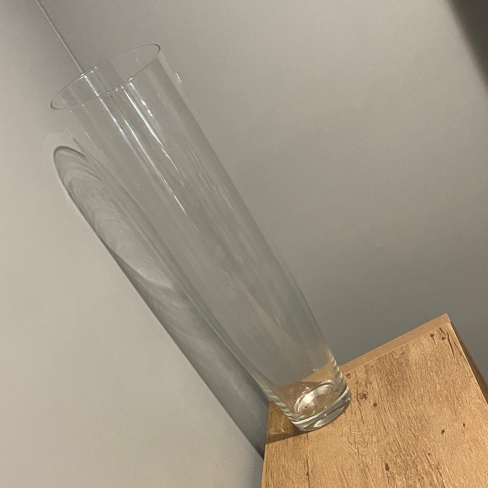 Clear Tall Glass Floor Vase - Home Accents